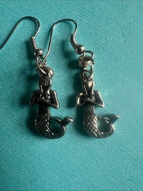 Silver Mermaid Dangle Earrings - Women's Jewelry